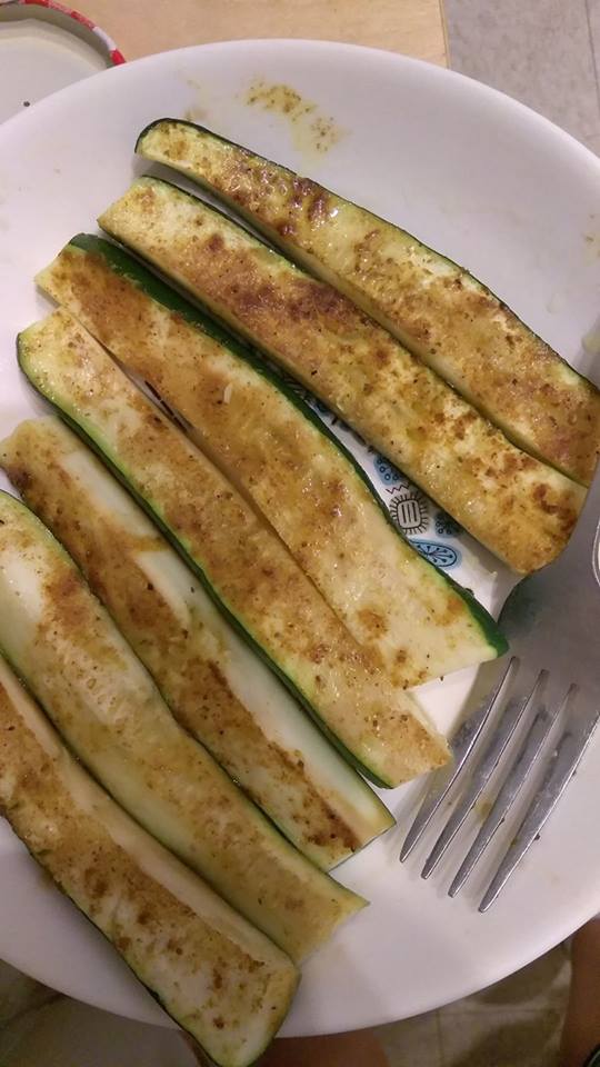 No Hassle Roasted Curried Zucchini Wedges